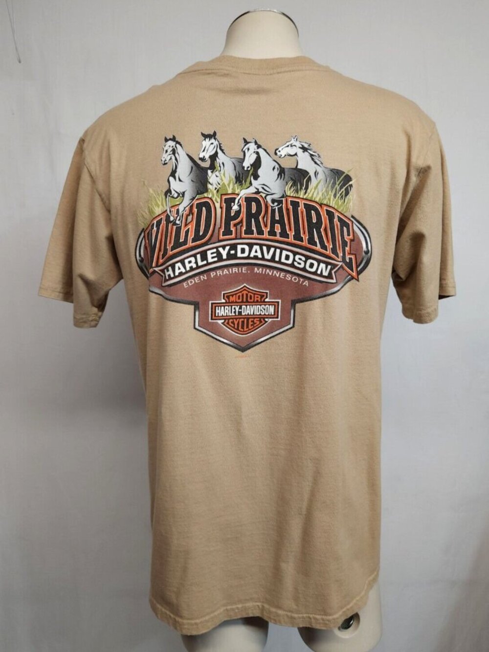 2008 Harley Davidson Sz L Eden Prairie Minn Eagle & Horses Wild Prairie T-shirt